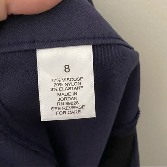 Martha Steward navy Ponte pullover slits sz 8 - Picture 6 of 6